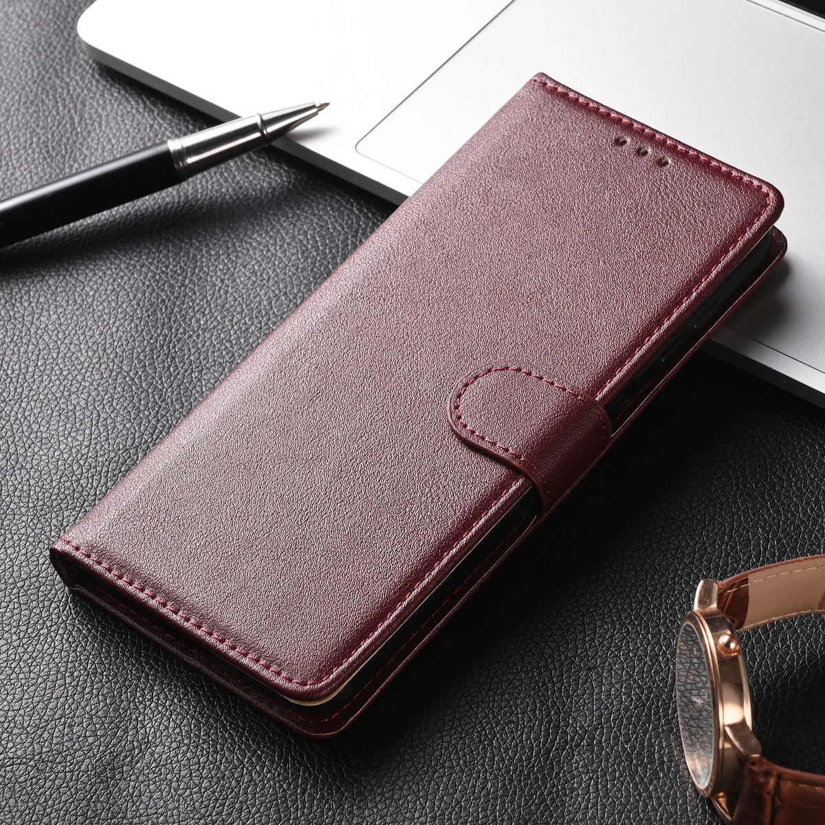 Flip Wallet Phone Case with Card Slots and Kickstand – Vegan Leather Magnetic Folio Cover for Everyday Protection and Convenience | Lonoma