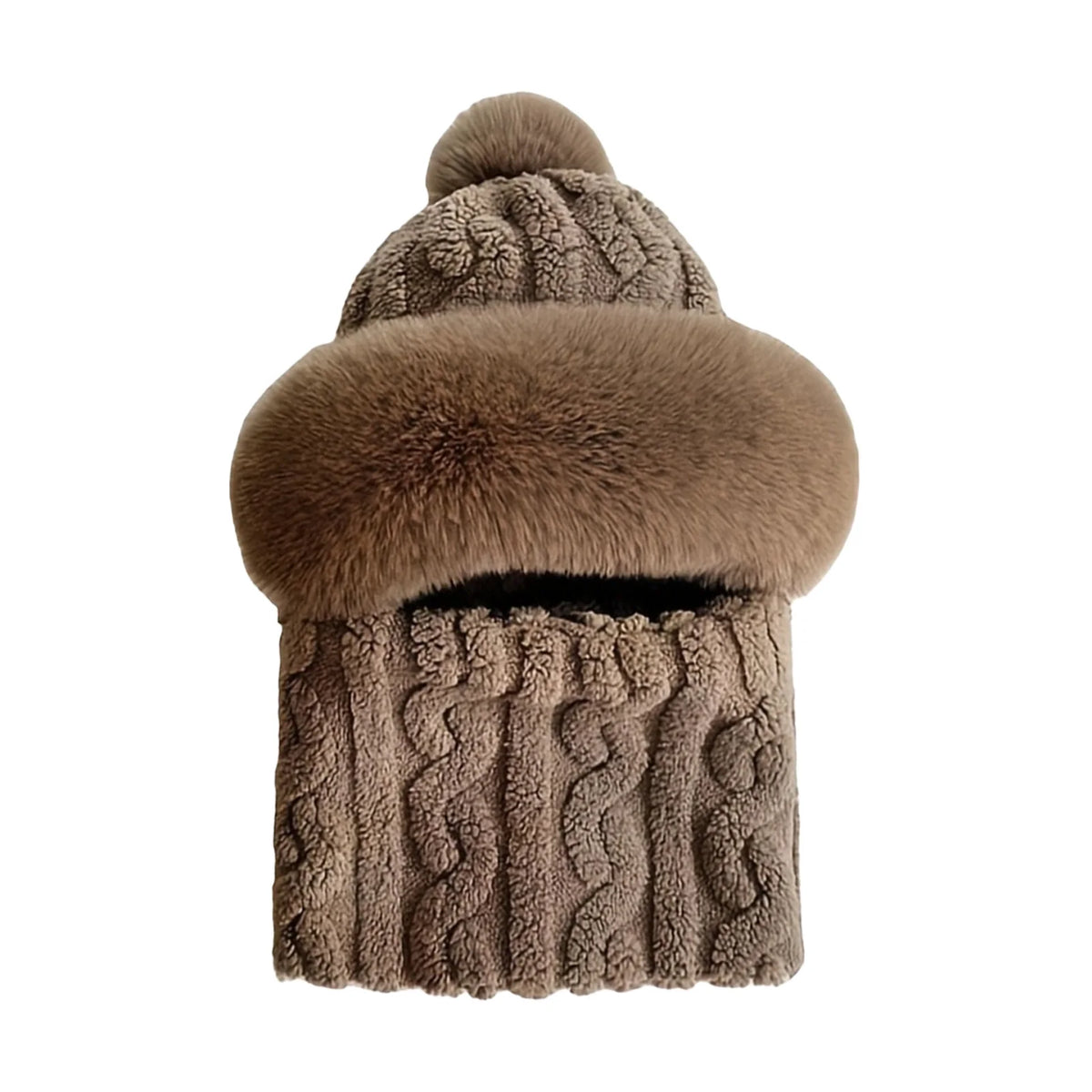 Fleece-Lined Hooded Winter Balaclava with Pom Pom for Women & Men – Full Neck Coverage Cold Weather Hat for Cycling & Outdoor Activities | Lonoma