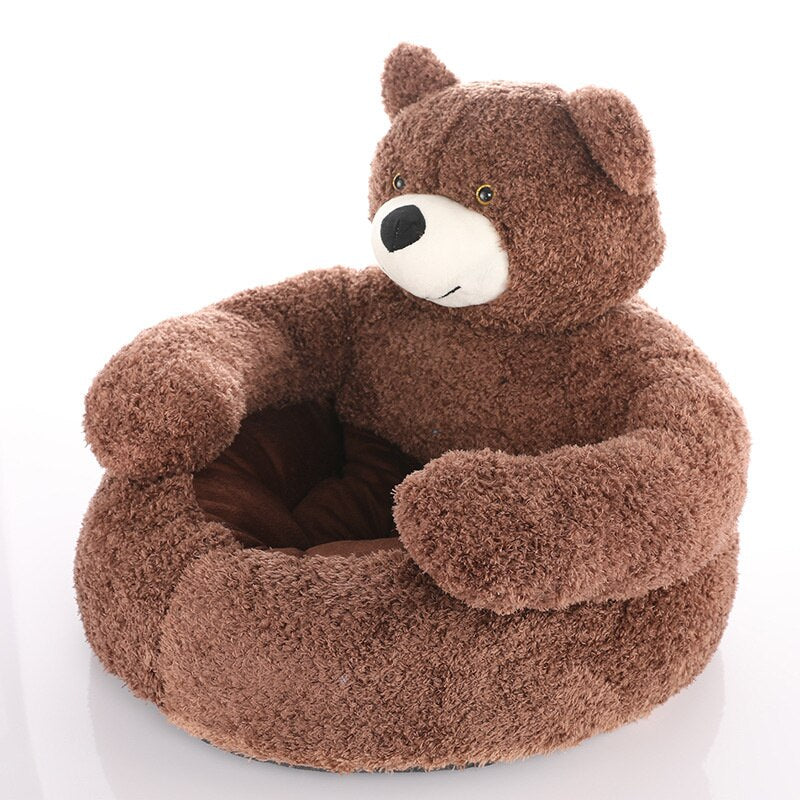 Dog Cat Bed Teddy Bear Plush Small Medium Large Cat Pet Cushion Washable Soft Cosy Round | Koossa
