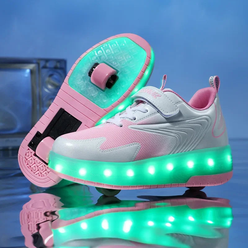 Children's LED Light-Up Roller Shoes — Fun Wheeled Skate Trainers for Active Kids & Outdoor Play | Koossa