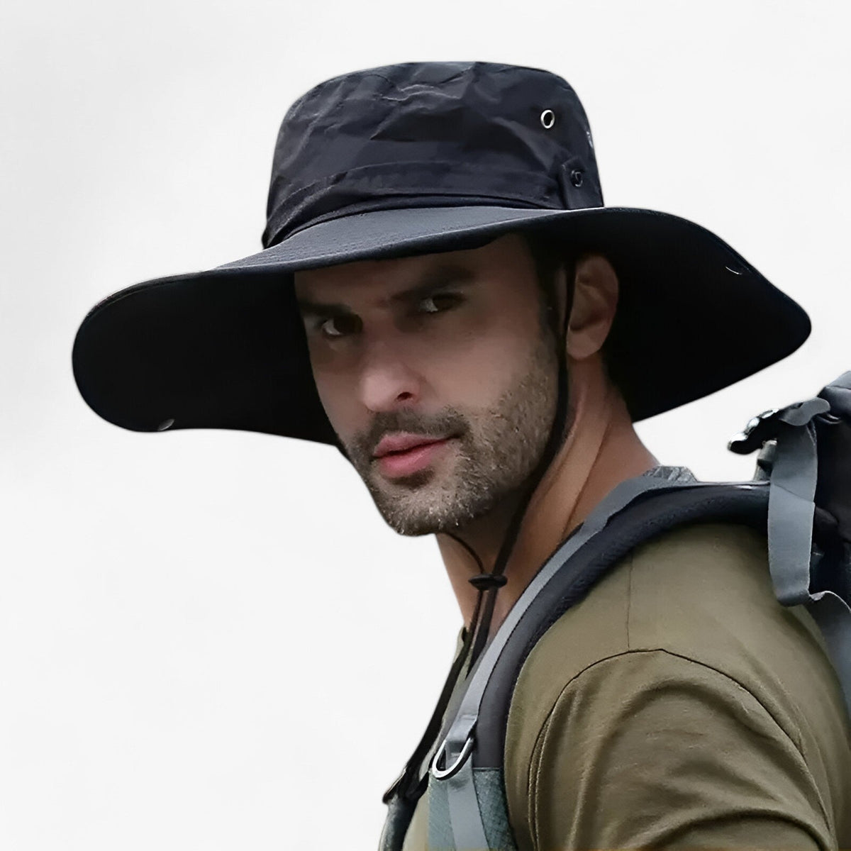 Wide Brim Sun Hat with Neck Flap and Mesh Ventilation for Men Women Hiking Fishing Beach Safari UPF 50+ Outdoor Hat | Lonoma