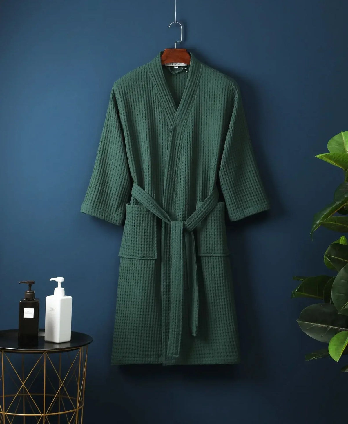 Lightweight Cotton Waffle Weave Bathrobe for Women - Long Sleeve Spa Robe for Spring Summer Hotel Lounge Sleepwear | Lonoma