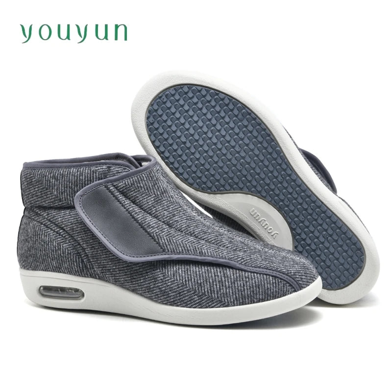 Extra-Wide Orthopedic Walking Shoes for Seniors – Hook-and-Loop Adjustable Winter Boots with Cushioned Support | Lonoma