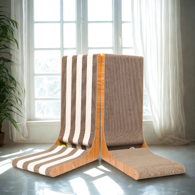Cat Scratching Board Vertical Cardboard 60x40x26cm Wood Frame Anti-Shedding Wall Mounted Floor Standing Scratcher Toy Furniture Protector | Koossa