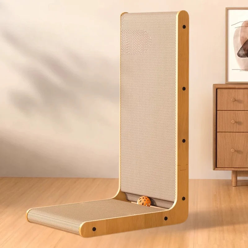Cat Scratching Board Vertical Cardboard 60x40x26cm Wood Frame Anti-Shedding Wall Mounted Floor Standing Scratcher Toy Furniture Protector | Koossa