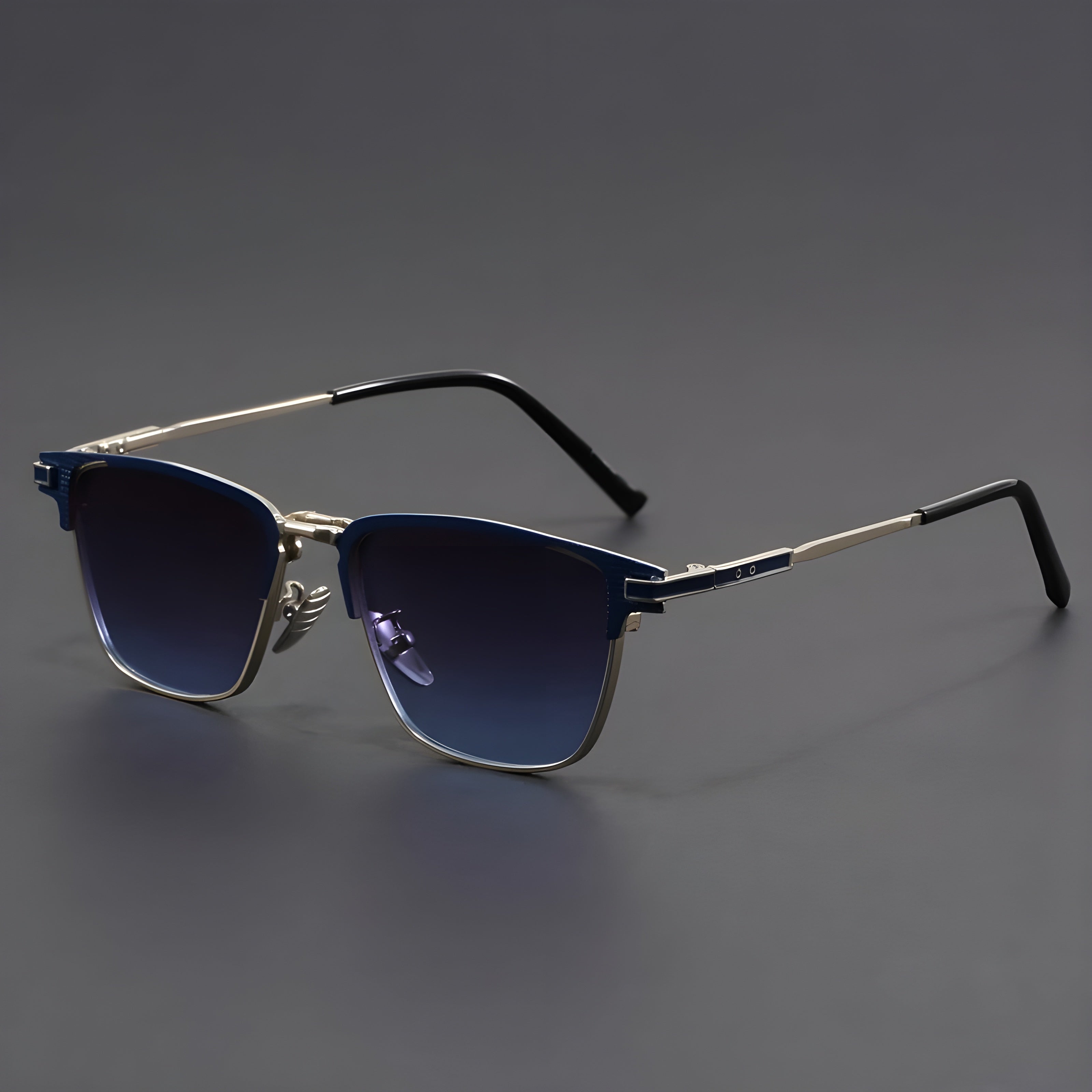 Half-Frame Sunglasses with Slim Bridge in Gold, Brown, Black & Navy | Vintage-Inspired Eye Protection | Koossa