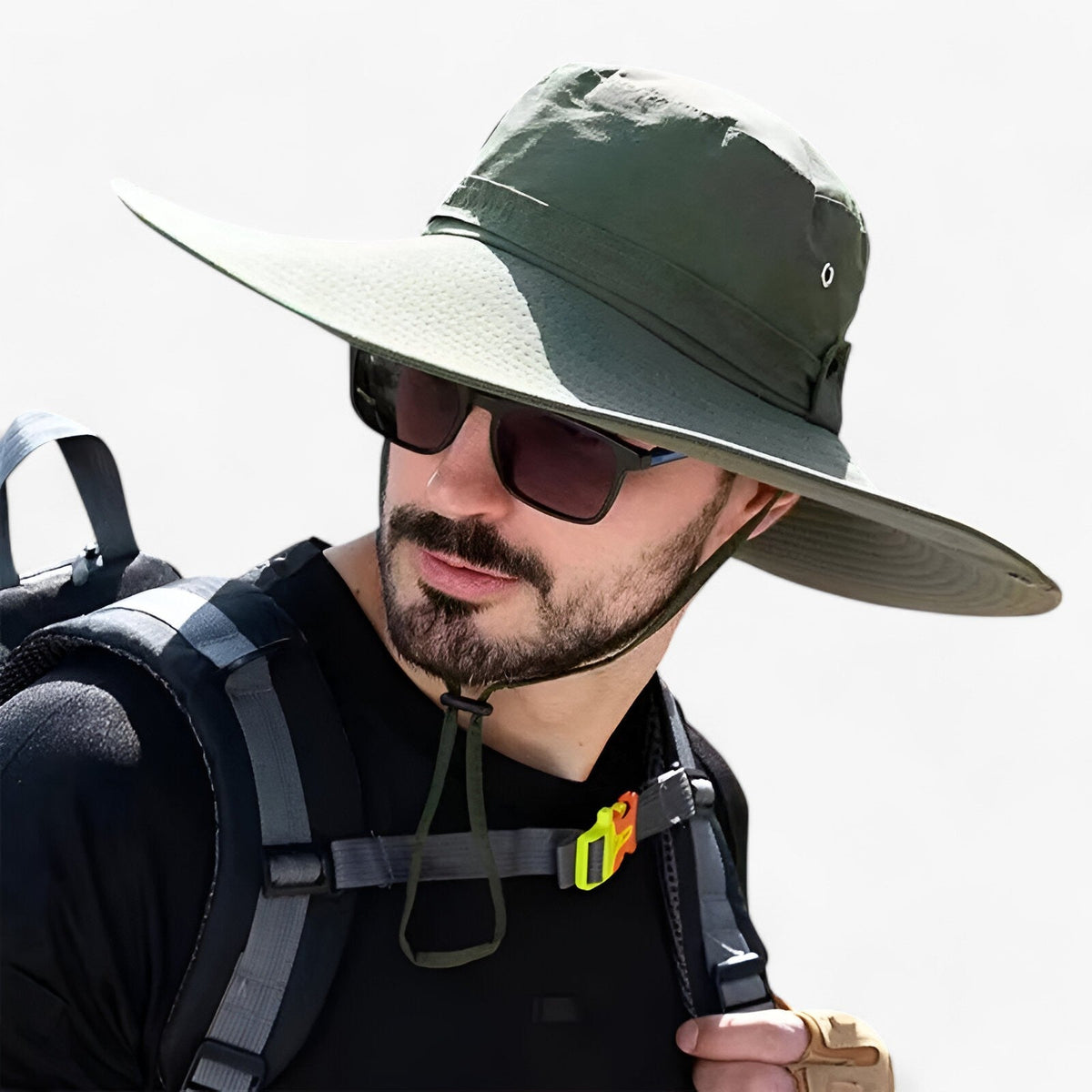 Wide Brim Sun Hat with Neck Flap and Mesh Ventilation for Men Women Hiking Fishing Beach Safari UPF 50+ Outdoor Hat | Lonoma