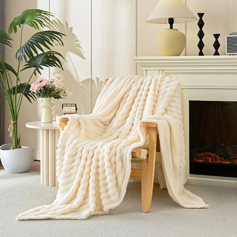 Ultra Soft Coral Fleece Throw Blanket Plush Cozy Warm Bed Sofa Cover Double Sided Fluffy All Season Lightweight Comfort Blanket | Lonoma