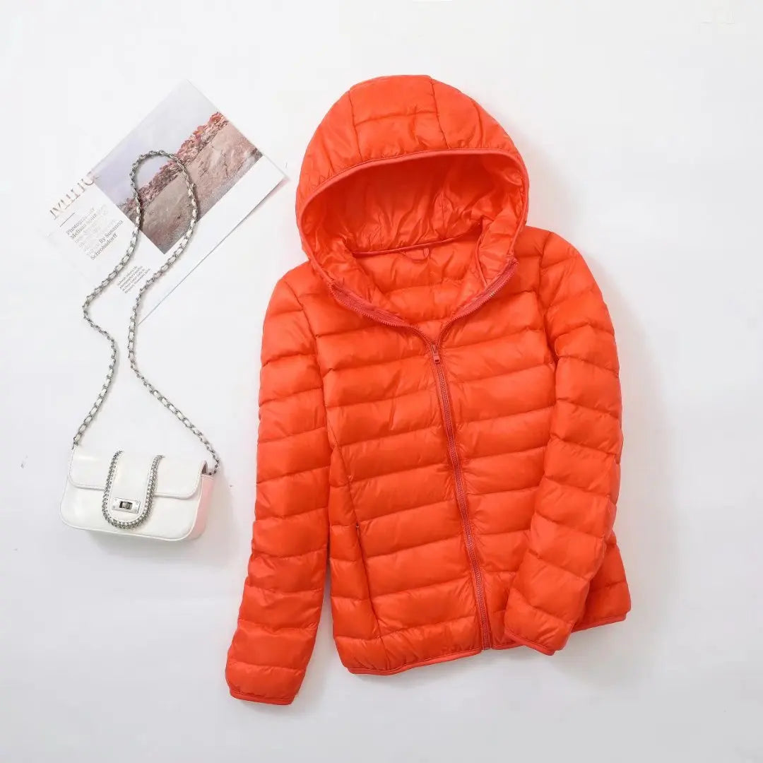 Women's Hooded Puffer Jacket — Lightweight Quilted Coat for Autumn & Winter Layering | Koossa