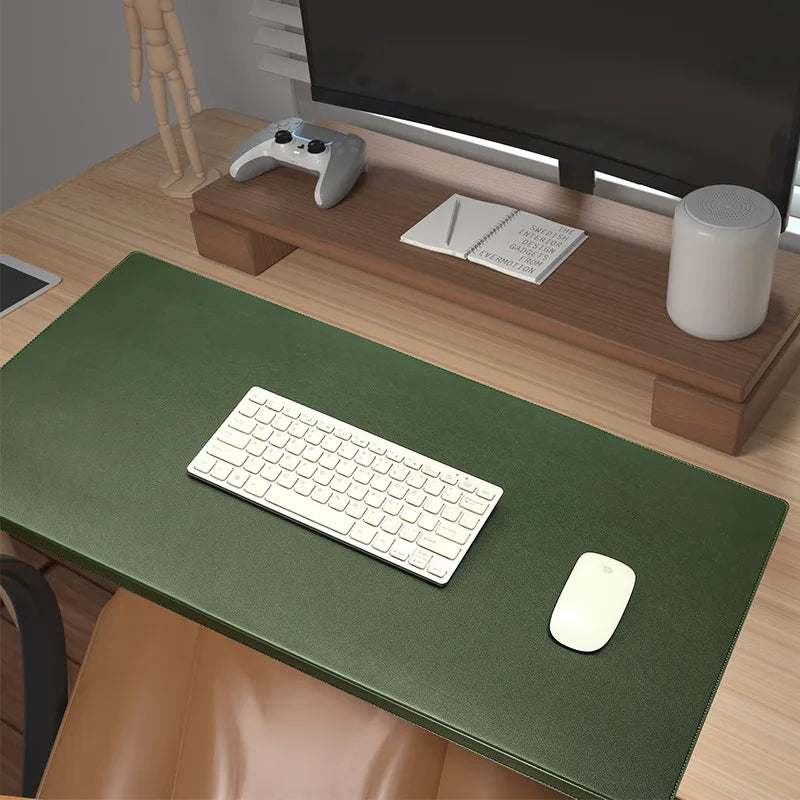 Desk Pad with Wrist Rest Cushion – Faux Leather Mouse Pad for Office Gaming Computer Workstation Non-Slip Base Waterproof | Lonoma