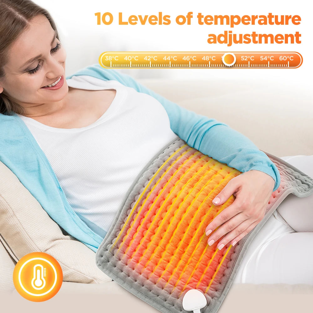 Electric Heating Pad 12 × 24 in with Adjustable Temperature Settings, Fast-Heating Therapy Wrap for Back, Legs, Hands and Shoulders, Soft | Lonoma