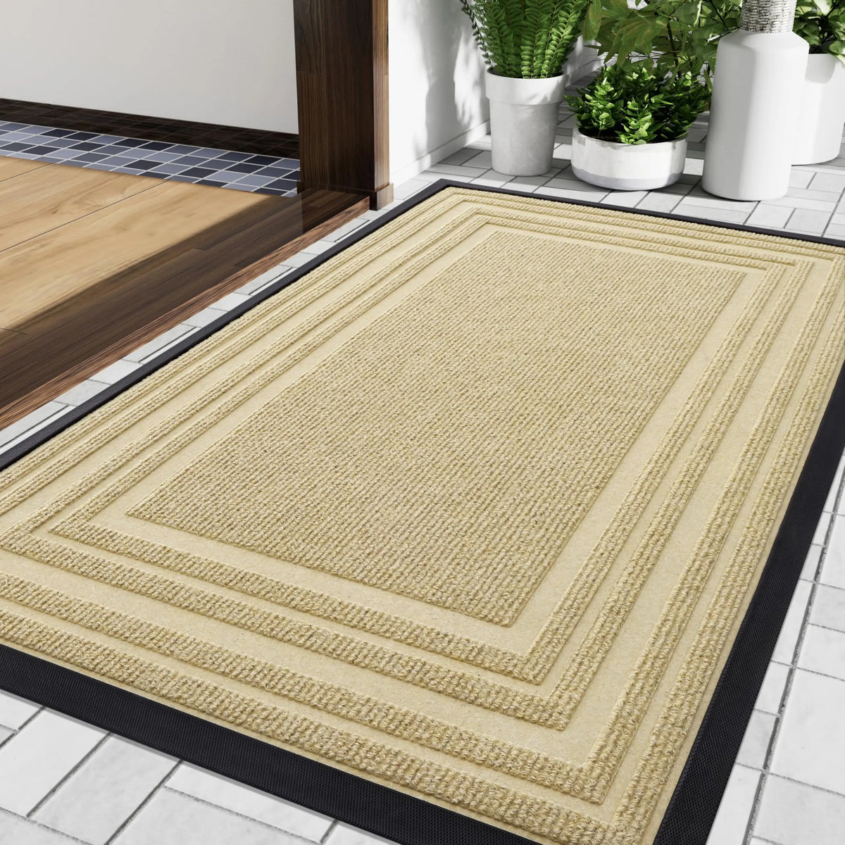 Rubber Doormat Low Profile Non-Slip for Front Door Entry Indoor Outdoor All Weather Heavy Duty Floor Mat Home Entryway Hallway Porch Garage | Lonoma