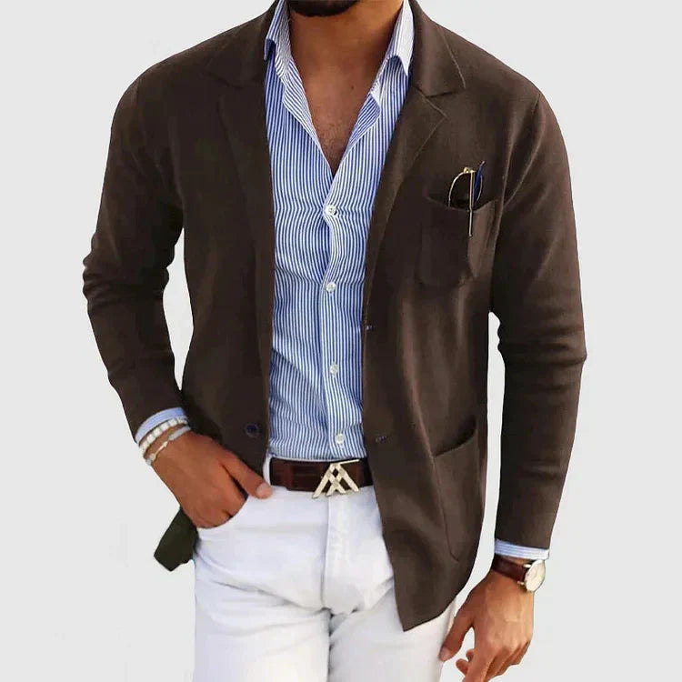 Men's Notch Lapel Blazer — Classic Single-Breasted Jacket for Smart-Casual & Business Occasions | Koossa