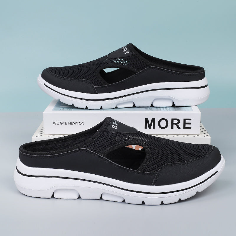 Men's Breathable Slip-On Mules with Side Cut-Outs — Lightweight Summer Shoes for Casual Everyday Wear | Koossa