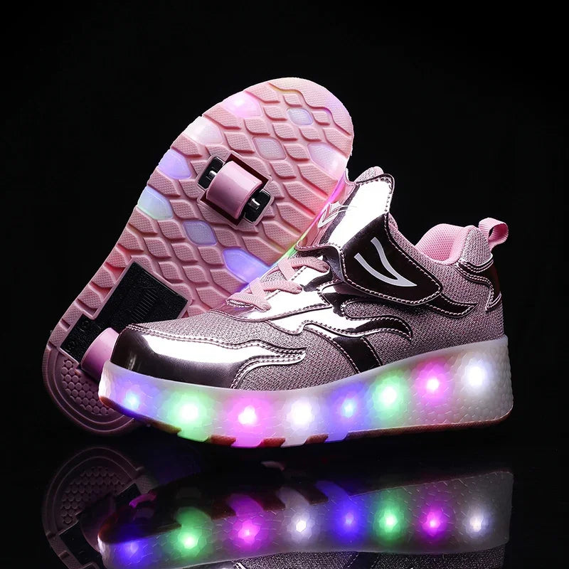 Children's LED Light-Up Roller Shoes — Fun Wheeled Skate Trainers for Active Kids & Outdoor Play | Koossa