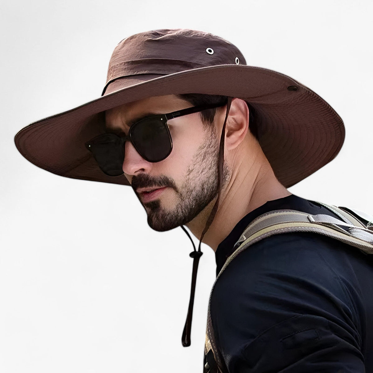 Wide Brim Sun Hat with Neck Flap and Mesh Ventilation for Men Women Hiking Fishing Beach Safari UPF 50+ Outdoor Hat | Lonoma