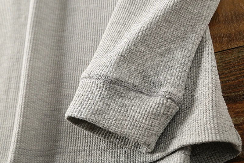Men's Cotton Henley Shirt with Buttoned Neckline – Classic Long-Sleeved Top in Six Shades for Smart Casual Style | Koossa