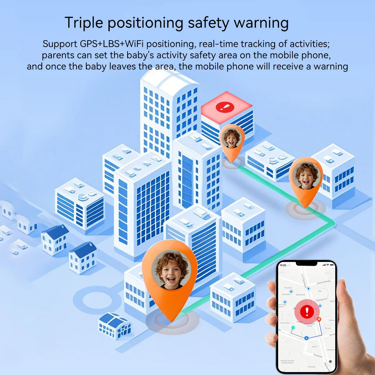 Kids GPS Smartwatch 4G Video Calling Triple Location Tracking 1.75in Square Display IP68 Water Resistant SOS Emergency Button for Children | Lonoma