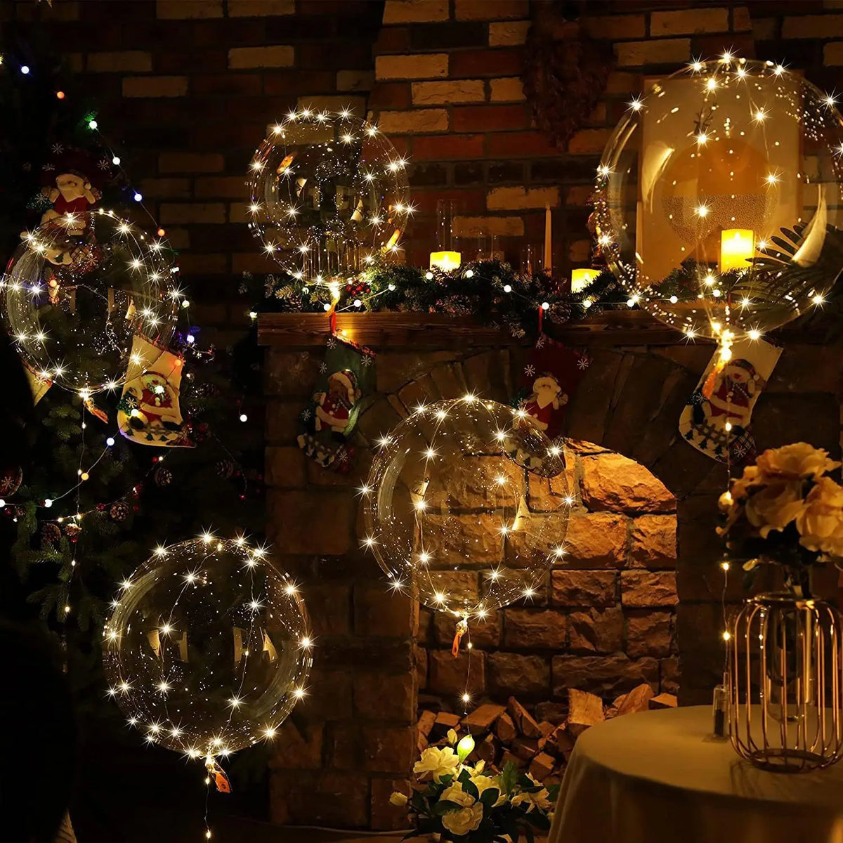 Clear LED Balloons with Light Strand 20 Inch Transparent Party Balloons Warm White Glow for Weddings Birthdays Anniversaries Events Set of 5 | Lonoma