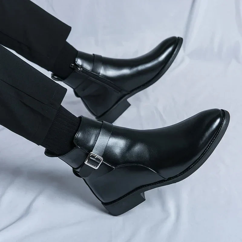 Men's Chelsea Boots in Supple Leather with Elasticated Side Gussets | Classic Ankle Boots for Smart Casual and Formal Occasions | Koossa