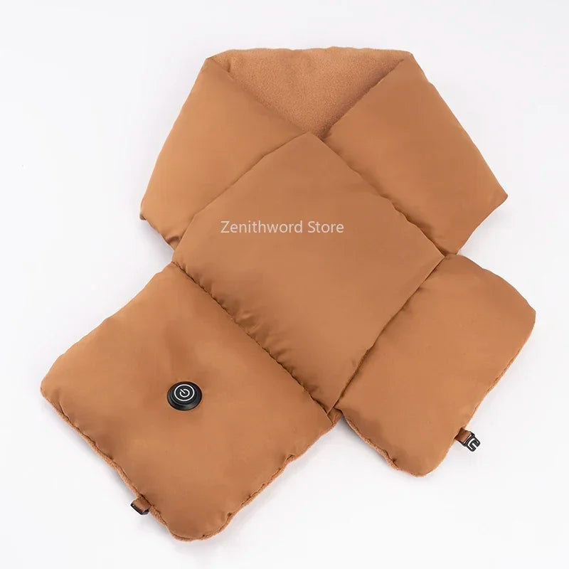 USB Rechargeable Heated Neck Wrap for Winter Outdoor Activities – Soft Plush Thermal Scarf for Men & Women | Lonoma
