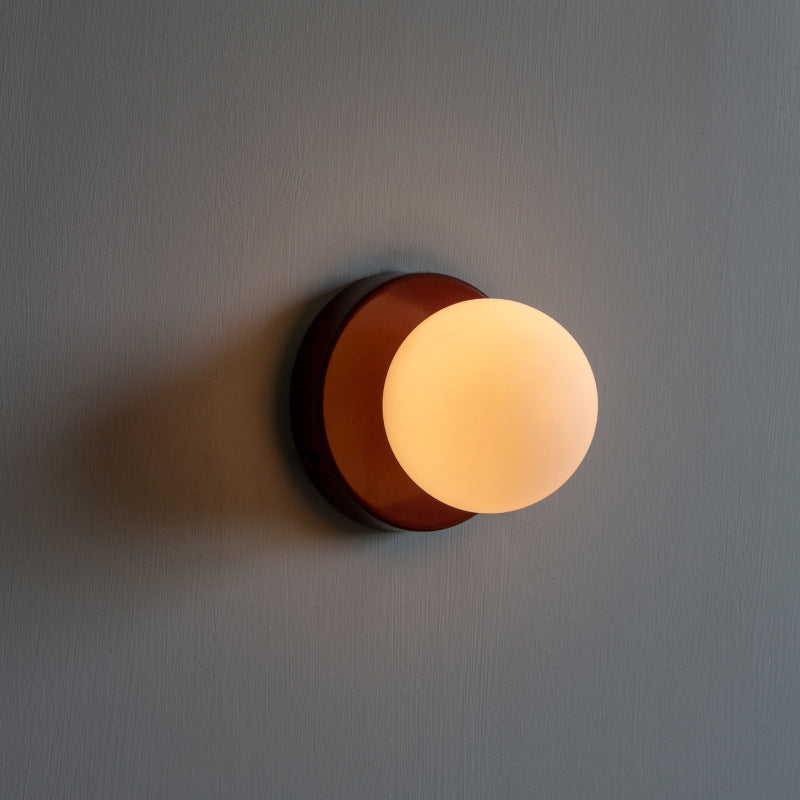 Glass Dome Wall Sconce 4.7 in Tall Metal Indoor Wall Light – Hallway, Bedroom & Entryway Accent Lighting, E26 Base, Rust-Resistant | Lonoma