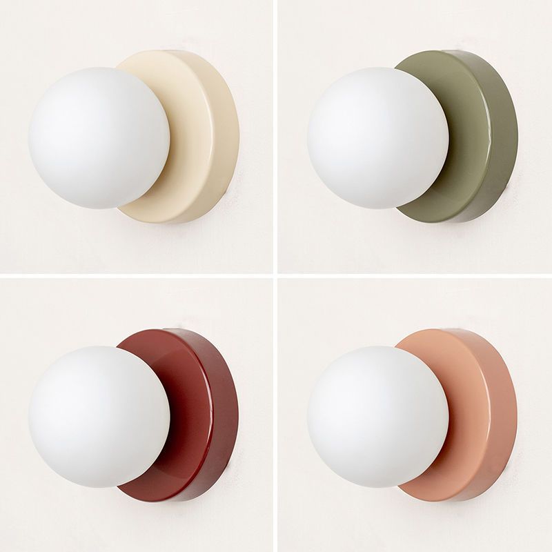 Glass Dome Wall Sconce 4.7 in Tall Metal Indoor Wall Light – Hallway, Bedroom & Entryway Accent Lighting, E26 Base, Rust-Resistant | Lonoma