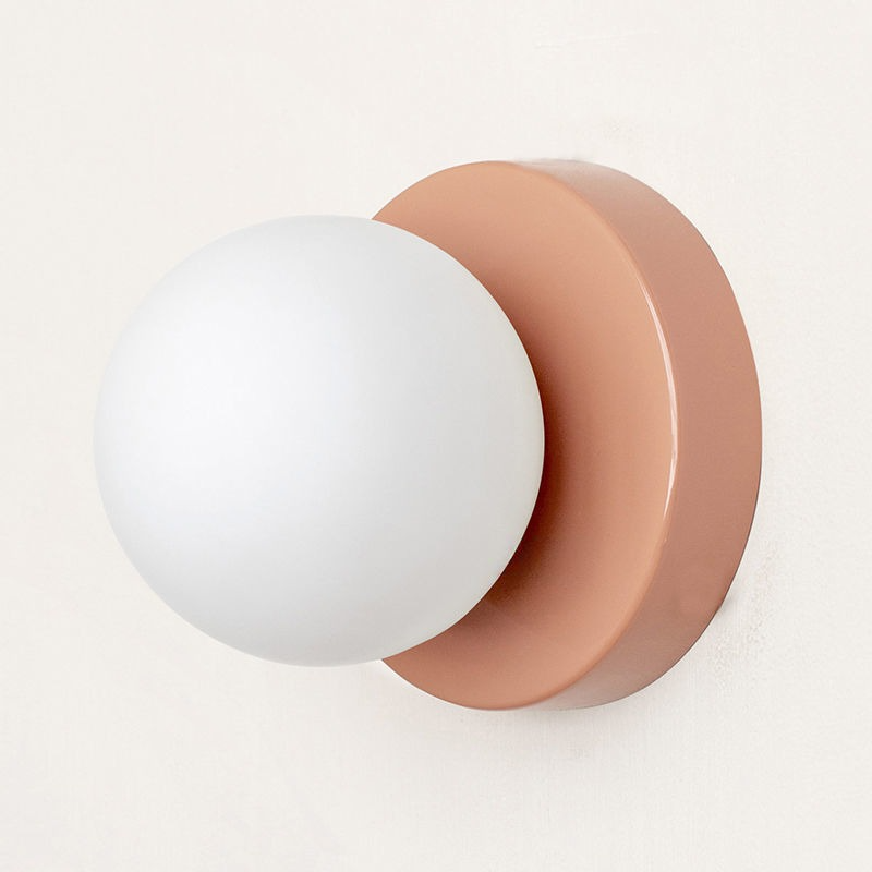 Glass Dome Wall Sconce 4.7 in Tall Metal Indoor Wall Light – Hallway, Bedroom & Entryway Accent Lighting, E26 Base, Rust-Resistant | Lonoma