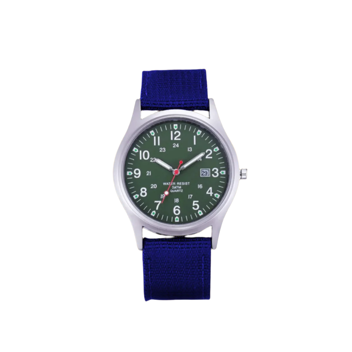 Men's Analog Field Watch with Arabic Numerals, Fabric Strap, Date Window, 24-Hour Scale for Outdoor Hiking Camping Travel | Lonoma