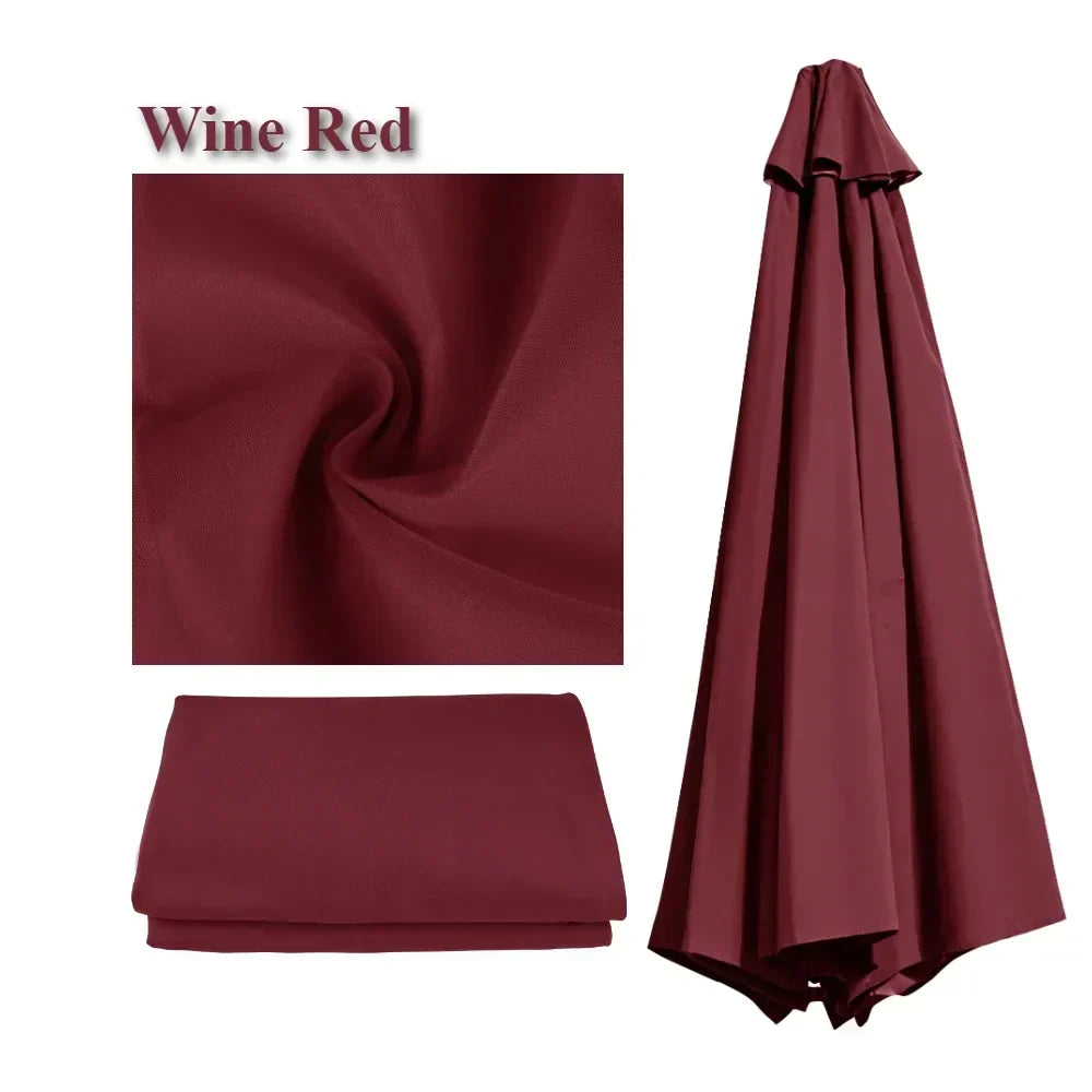 Patio Umbrella Replacement Canopy 6/8 Rib Water-Resistant with Vent Top 7-10 Ft Outdoor Sun Shade Cover for Garden Yard | Lonoma
