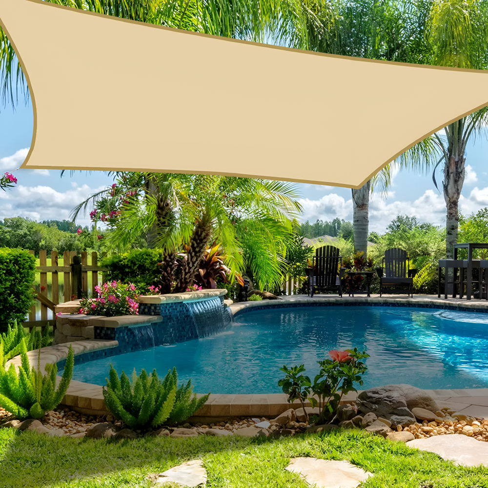 Voile d'ombrage rectangulaire imperméable et anti-UV pour jardin terrasse balcon pergola grand format | Koossa