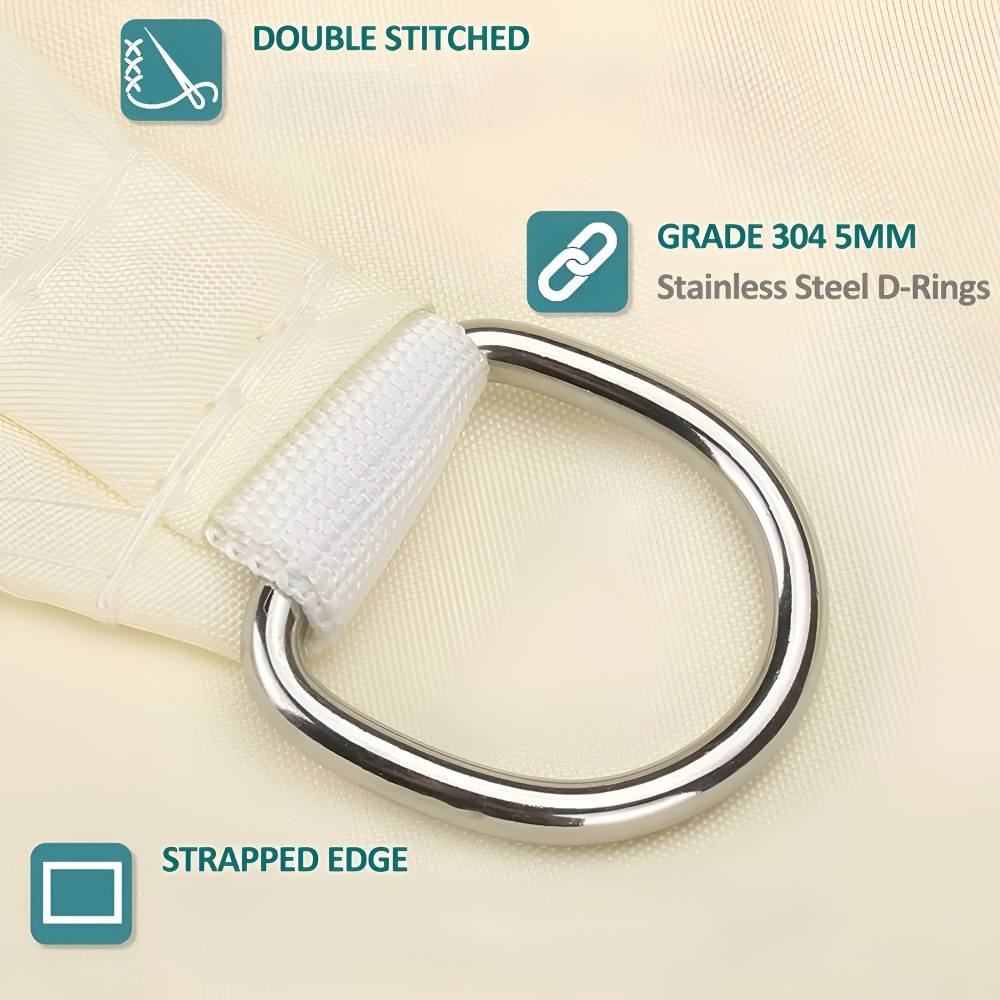 Voile d'ombrage rectangulaire étanche en polyester enduit PU avec protection UV pour terrasse balcon et jardin | Koossa
