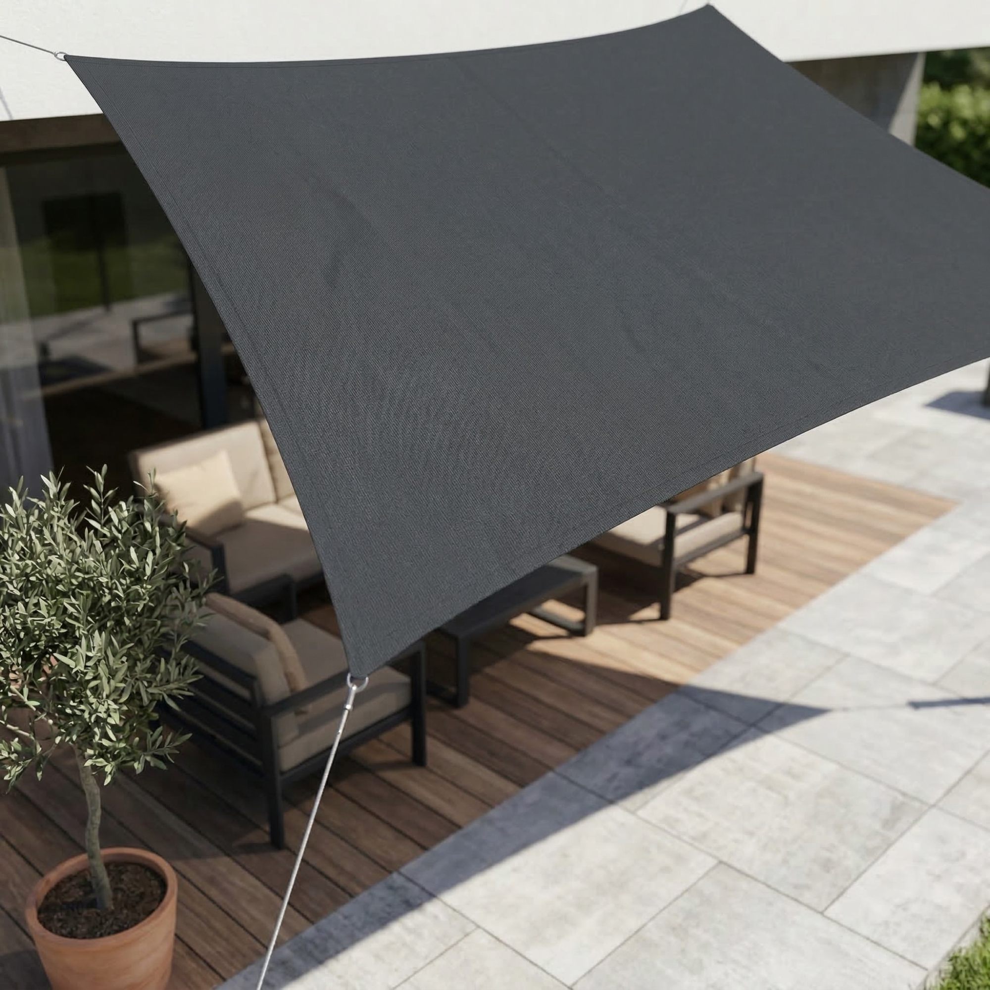 Voile d'ombrage rectangulaire imperméable et anti-UV pour jardin terrasse balcon pergola grand format | Koossa
