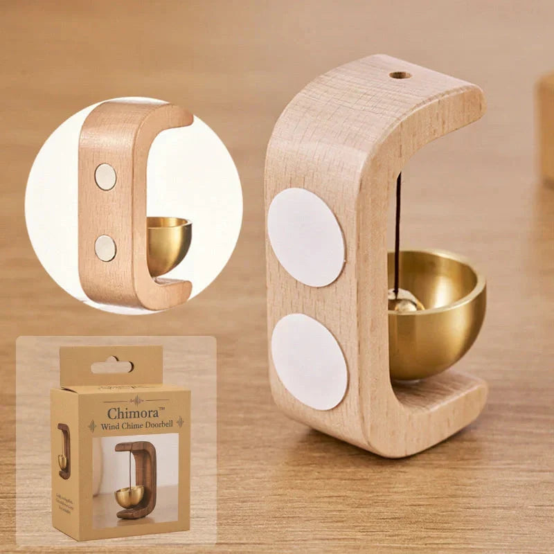 Carillon éolien en bois magnétique avec bol sonore suspendu style scandinave décoration méditative zen | Koossa