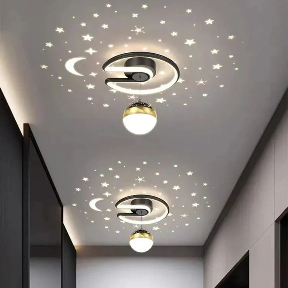 Plafonnier LED dimmable effet ciel étoilé moderne pour salon chambre décoration lumineuse ambiance zen | Koossa