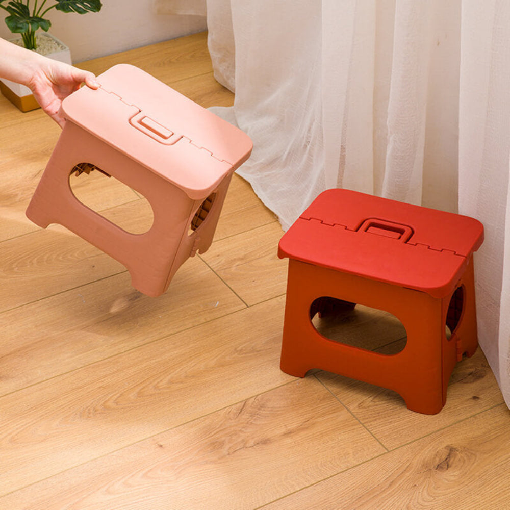 Folding Step Stool with Handle, Portable Collapsible Footstool for Kitchen, Bathroom, Kids & Adults, Non-Slip Lightweight Stepping Aid | Lonoma