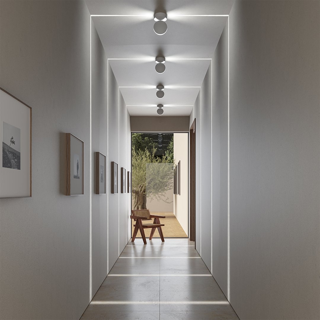 Applique murale LED orientable 360° aluminium blanc chaud éclairage d'accentuation mural intérieur moderne | Koossa