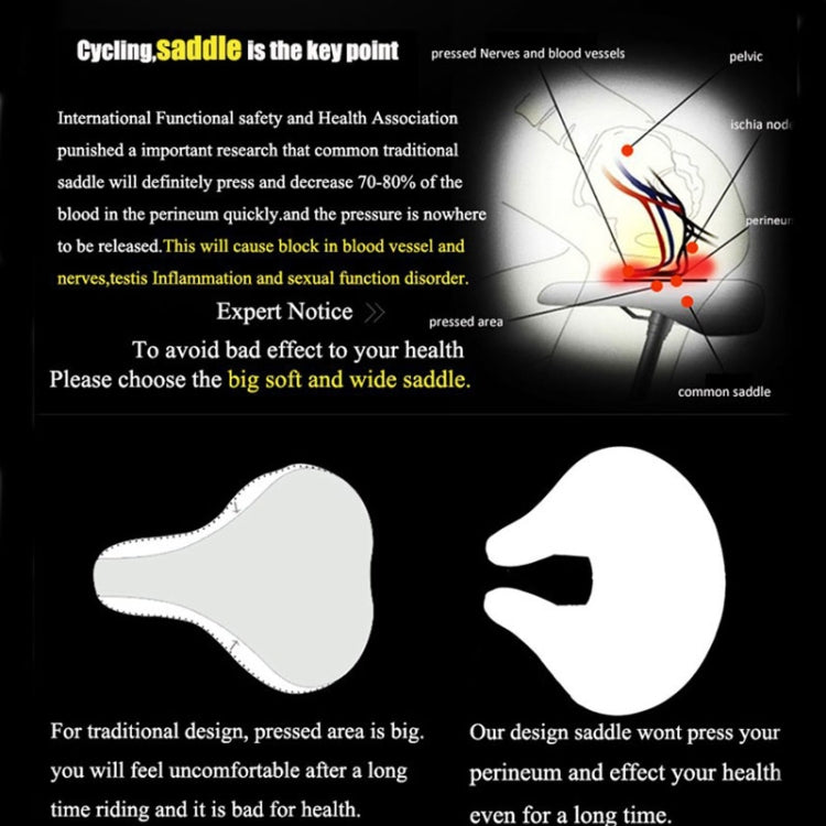 Selle Vélo Ergonomique Ouverte Rembourrage Dense Suspension Intégrée VTT Route Ville Mixte Confort Longue Distance | Koossa