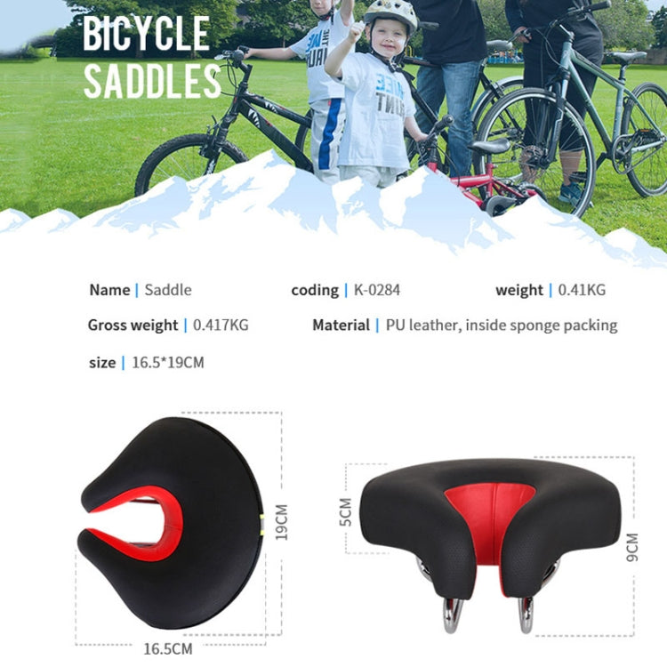 Selle vélo ergonomique sans bec rembourrage mousse haute densité VTT ville confort bassin périnée noir | Koossa