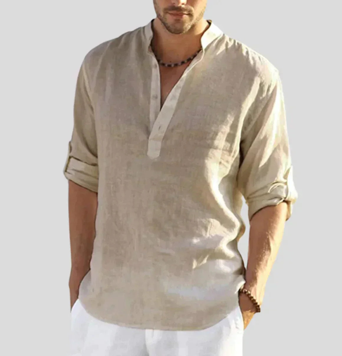 Men's Classic Linen Shirt — Elegant Long Sleeve Shirt for Smart Casual & Formal Occasions | Koossa