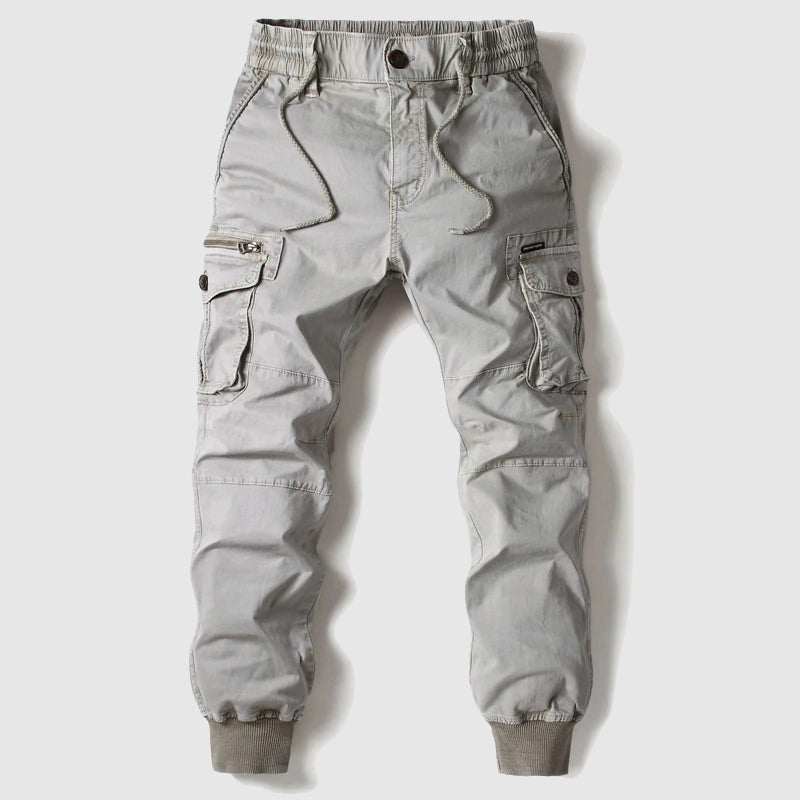 Men's Tapered Cargo Joggers with Drawstring Waist and Cuffed Ankles for Relaxed Weekend Comfort and Travel | Koossa