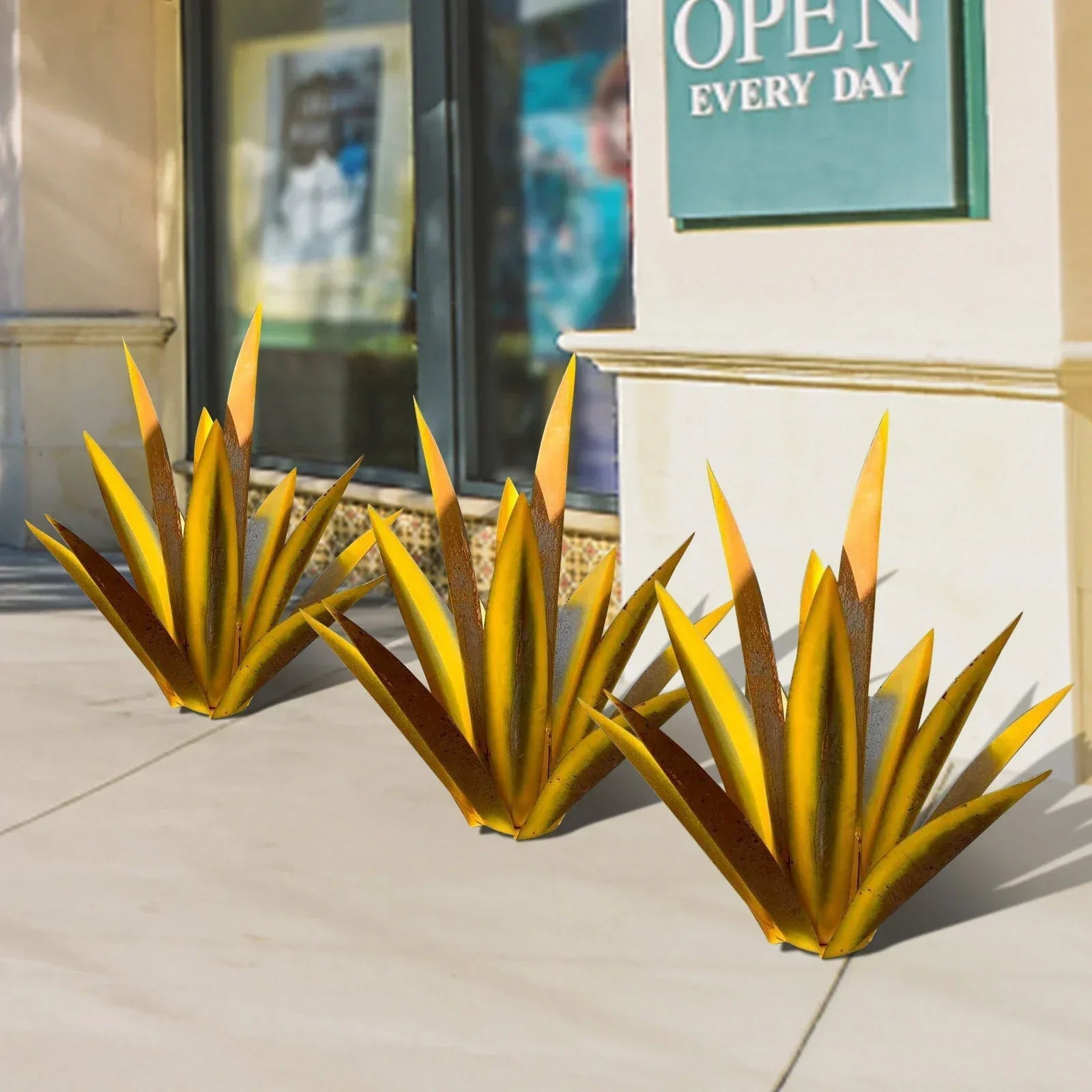 Sculpture d'agave en métal pour jardin, terrasse et intérieur – Finition artisanale toute saison résistante | Koossa