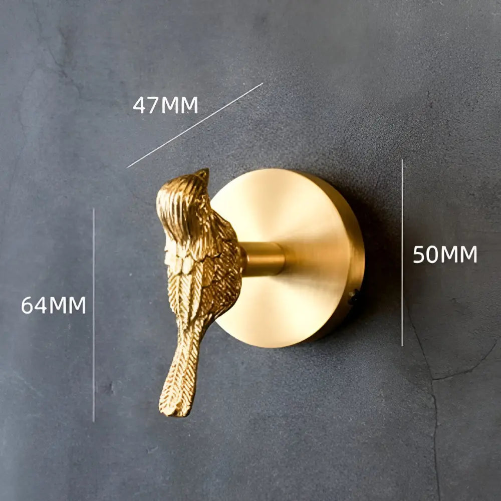 Solid Brass Animal Wall Hook, Gold Finish Decorative Coat Hook for Entryway, Bedroom & Bathroom, Bird, Deer, Dragonfly, Rose Hanger | Lonoma