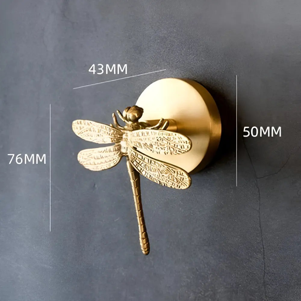 Solid Brass Animal Wall Hook, Gold Finish Decorative Coat Hook for Entryway, Bedroom & Bathroom, Bird, Deer, Dragonfly, Rose Hanger | Lonoma