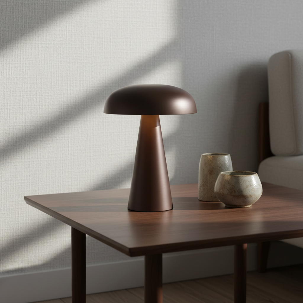 Rechargeable Cordless Mushroom Table Lamp with Touch Dimmer, 3 Brightness Settings, Warm LED Light for Bedroom Living Room Desk | Lonoma