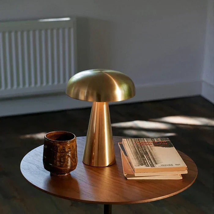 Rechargeable Cordless Mushroom Table Lamp with Touch Dimmer, 3 Brightness Settings, Warm LED Light for Bedroom Living Room Desk | Lonoma