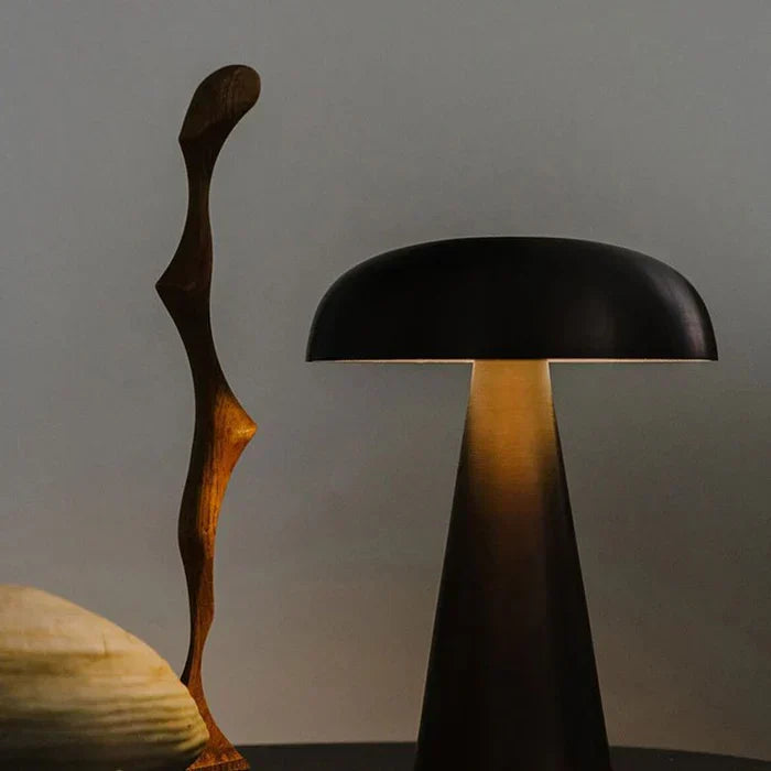 Rechargeable Cordless Mushroom Table Lamp with Touch Dimmer, 3 Brightness Settings, Warm LED Light for Bedroom Living Room Desk | Lonoma