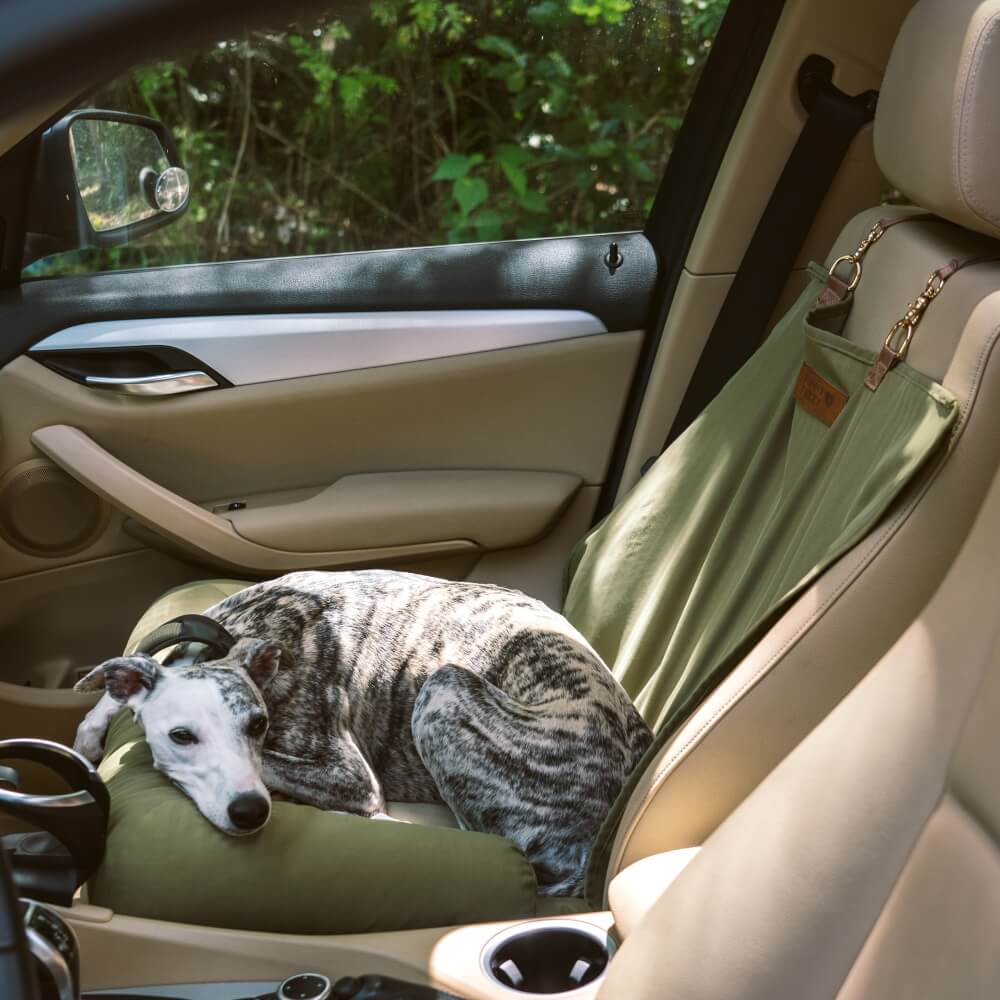Dog Car Seat Cover Padded Waterproof Polyester Anti-Slip Bolster Back Seat Bed Large Dogs Safety Strap | Koossa