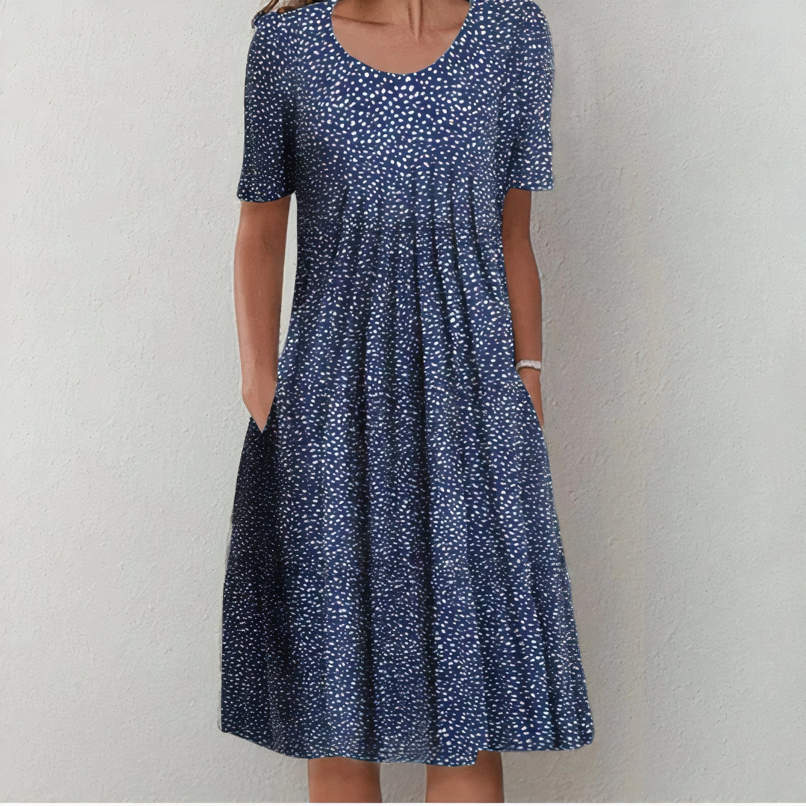 Floral Print Midi Dress in Cotton Voile with Pockets | Koossa