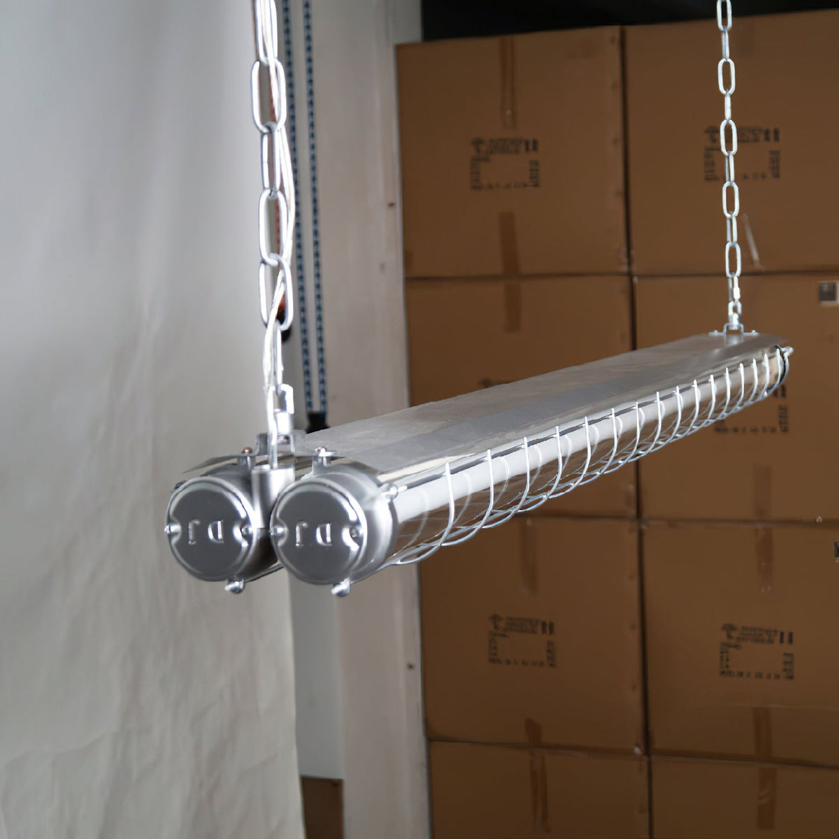 Horizontal Glass Cylinder Pendant Light with LED Strips – Metal Body, 48 in Long, Modern Industrial for Dining Room Kitchen Island | Lonoma